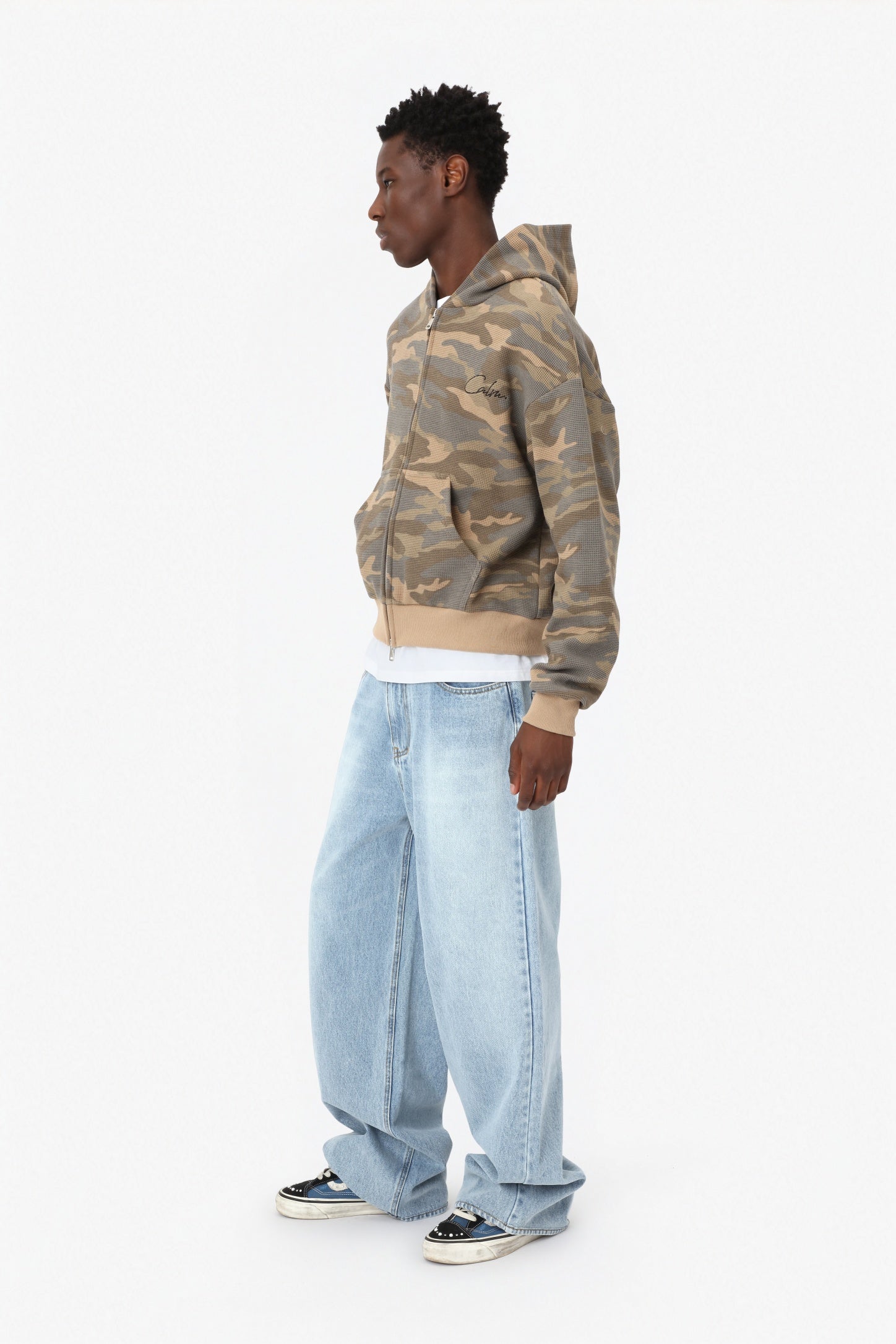 Desert Camo Waffle Zip Hoodie | calm.