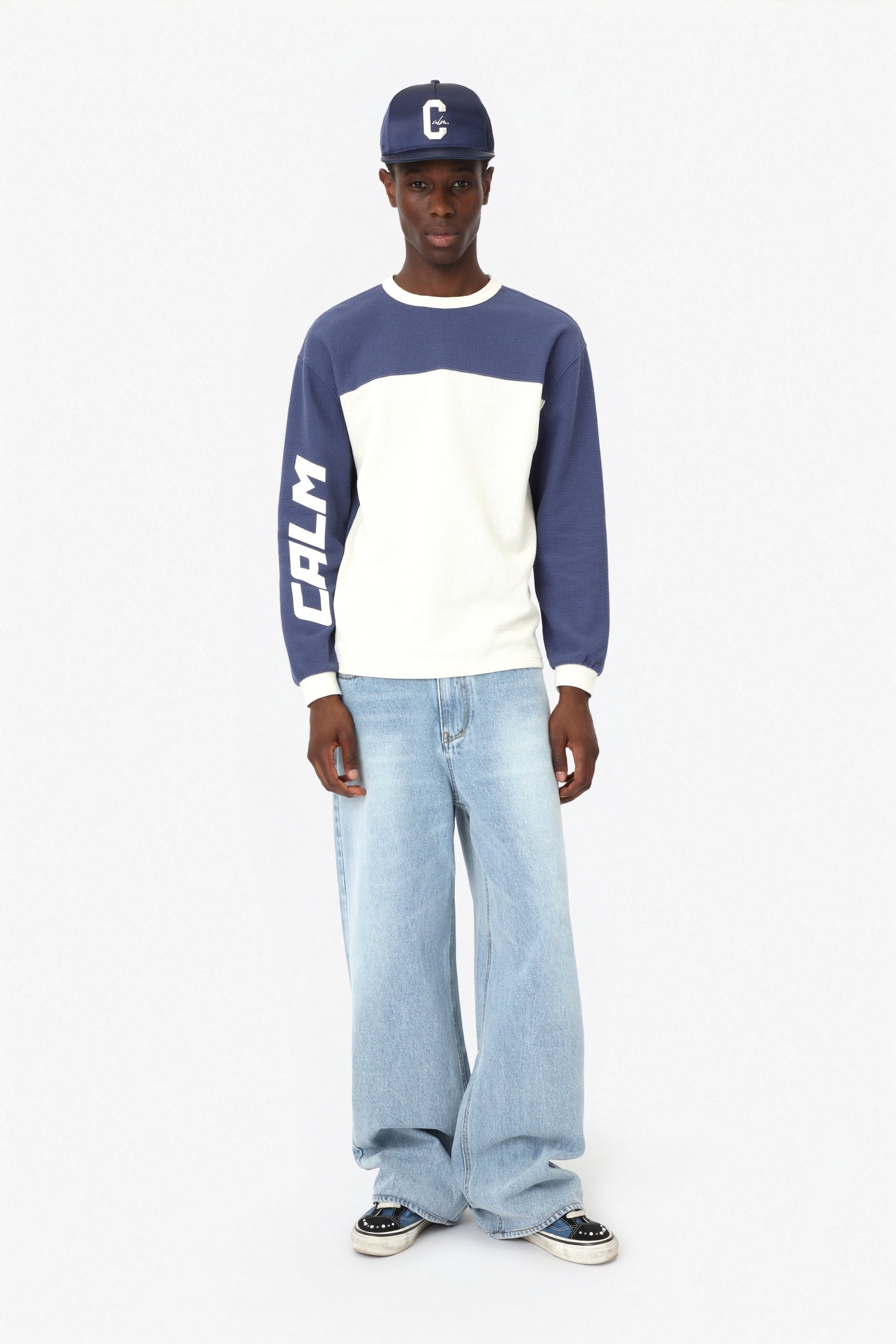 WAFFLE NAVY/CREAM – calm.