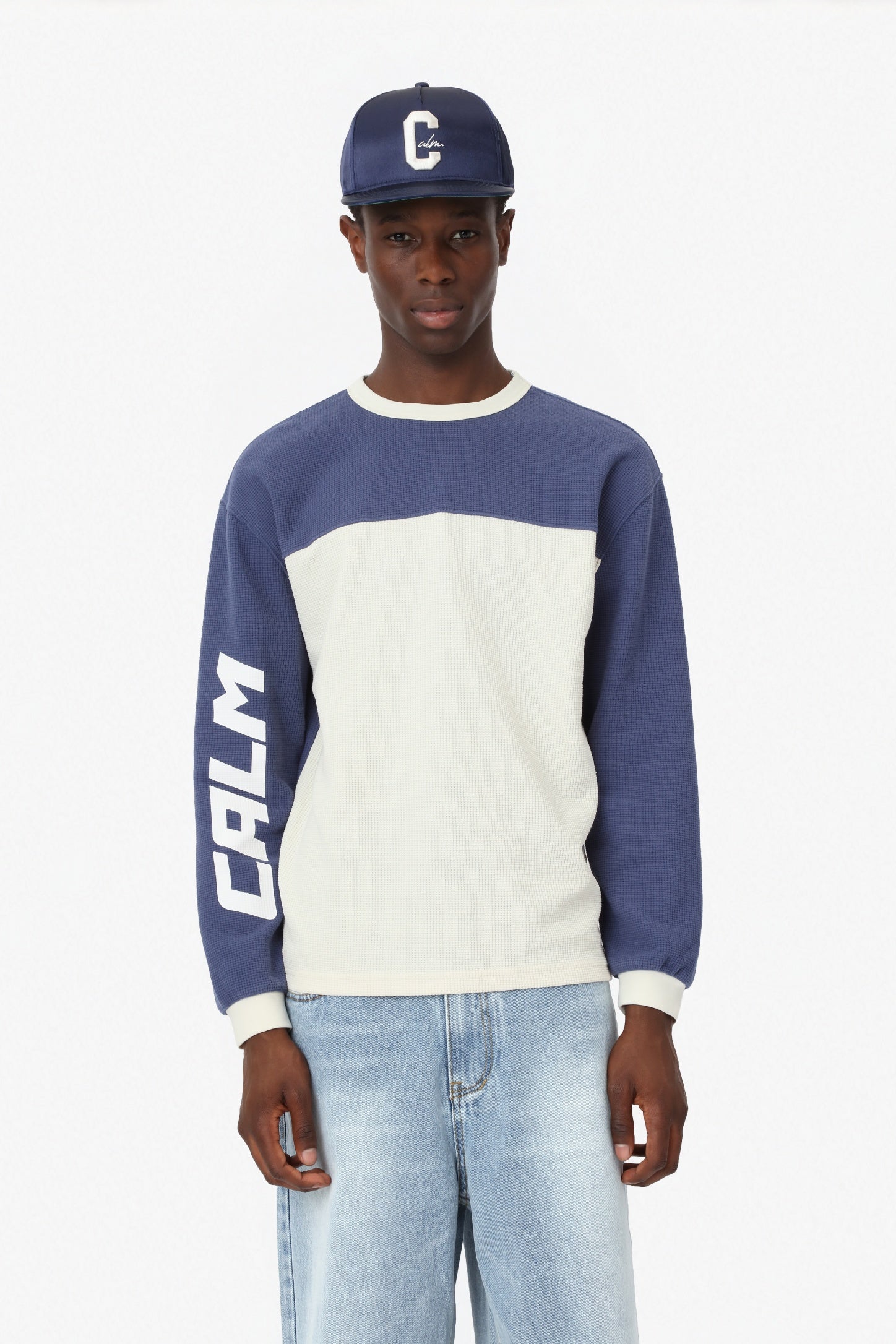 WAFFLE NAVY/CREAM – calm.