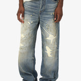 BAGGY DISTRESS REPAIR JEANS