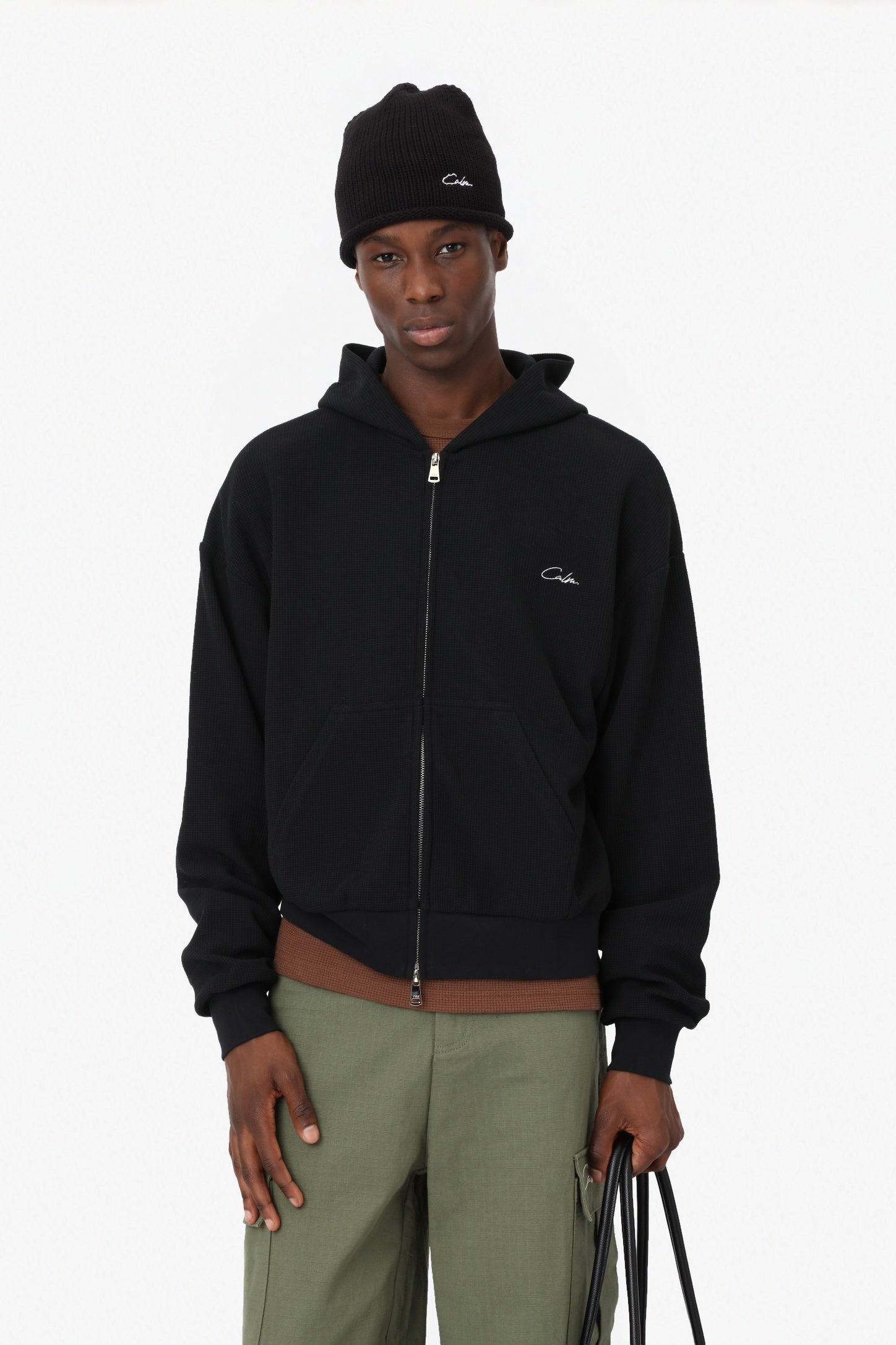 WAFFLE ZIP HOODIE – calm.