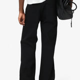 STRAIGHT CUT BLACK RAW JEANS