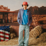 SILVER LAKE FLANNEL ORANGE & BLUE