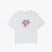 Eagle tee in cotton linen with red and blue splatter star CALM print