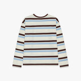 BEACH L/S CREAM, BLUE & BROWN