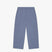 Wide chino in washed denim blue 320gsm cotton twill with slanted side pockets
