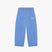 Blue gym sweatpants in 560gsm heavyweight jersey with elastic drawstring waistband, seen from the front