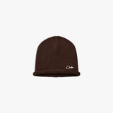 BROWN ROLLED HEM BEANIE