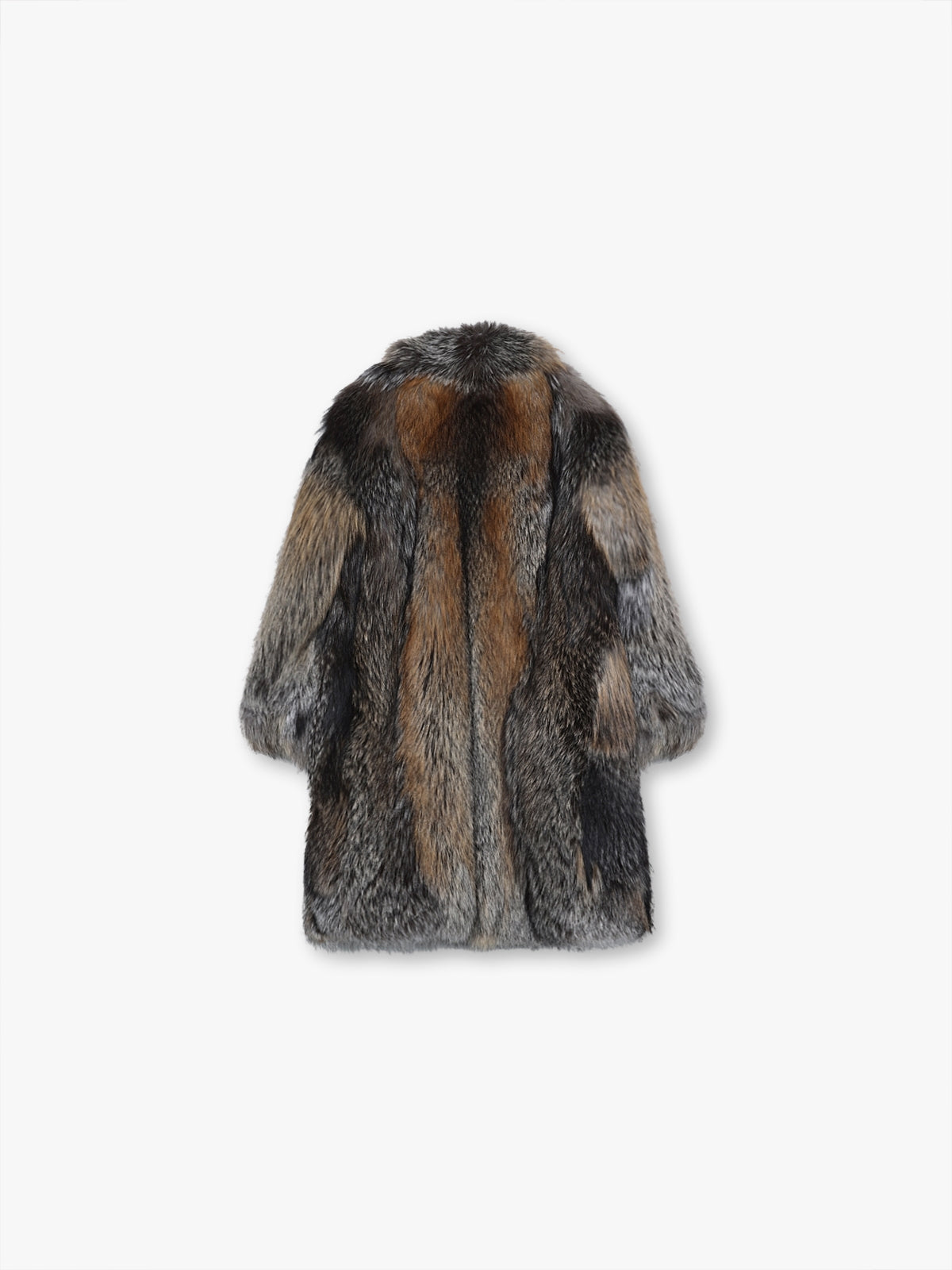 Fox fur coat seen from the back