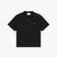 Classic polo in black textured cotton with Calm logo embroidered at chest