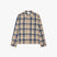 Flannel shirt in beige and tan check cotton flannel with two chest pockets