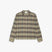 Flannel shirt in green, blue and brown color blocked plaid brushed cotton