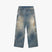 Baggy selvedge paint splatter jeans in premium selvedge denim with hand applied paint splatter
