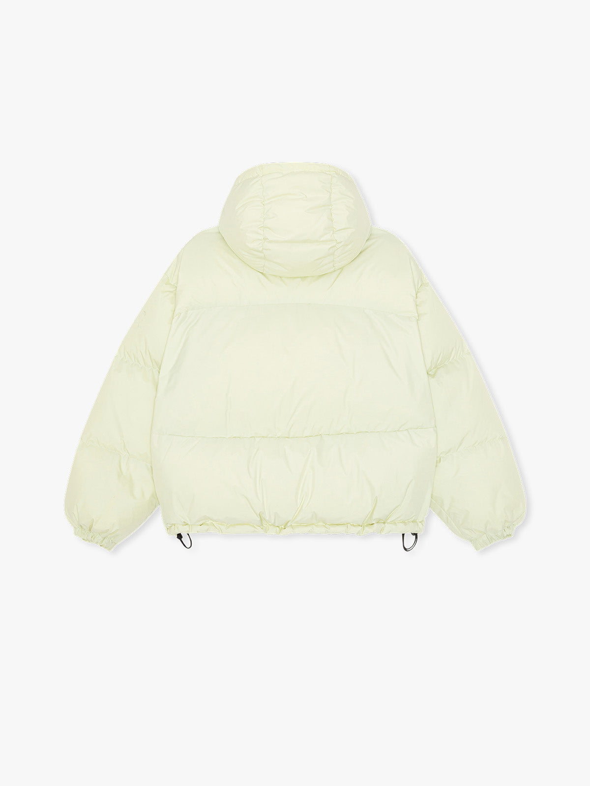 Beige diamond quilted puffer with rubber Calm print