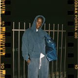 VINTAGE GYM ZIP HOODIE WASHED BLUE