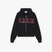 Rhinestone red black hoodie in heavyweight black cotton fleece with rhinestone graphics