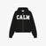 Rhinestone black hoodie in heavyweight cotton fleece with rhinestone embellishment and kangaroo pocket