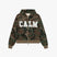 Rhinestone camo hoodie in 360gsm stone washed cotton with printed camo pattern and calm logo