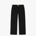 Straight cut black raw jeans in 14.5oz unwashed raw denim with Calm logo leather patch