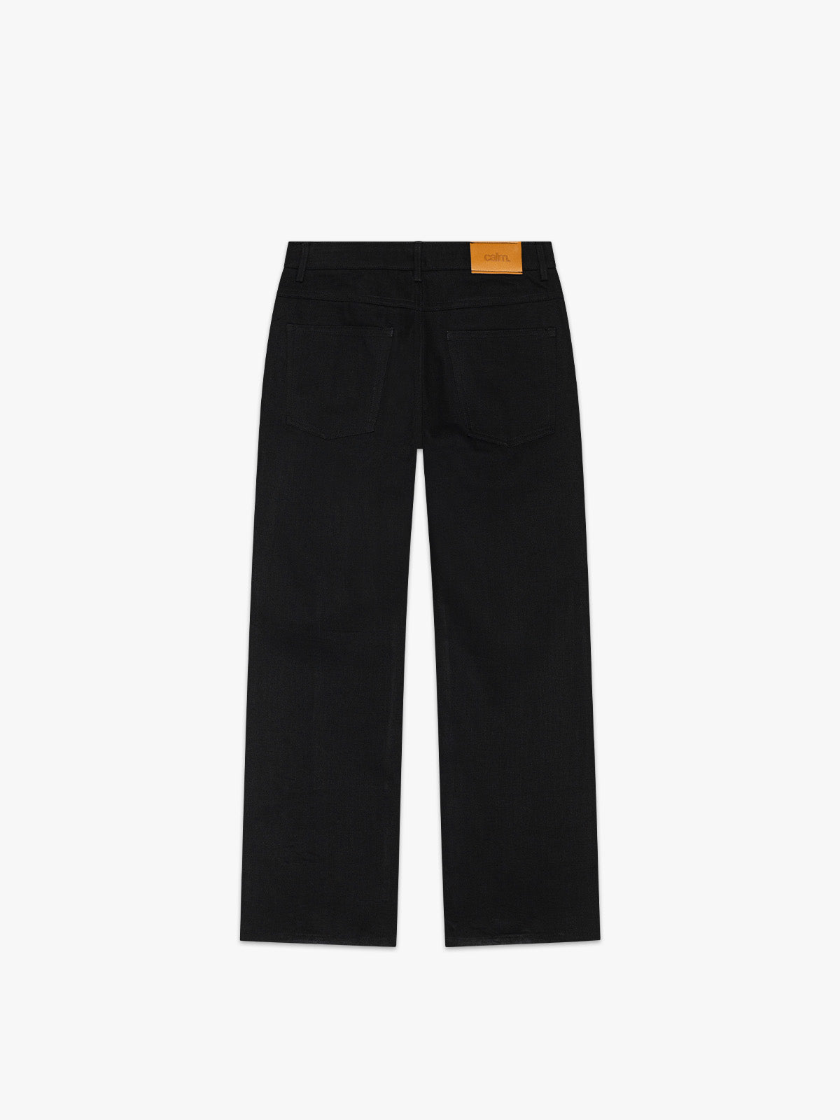 STRAIGHT CUT BLACK RAW JEANS – calm.