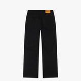 STRAIGHT CUT BLACK RAW JEANS