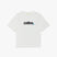 Stroke logo tee in 130gsm cotton with lowercase calm chest print and boxy fit