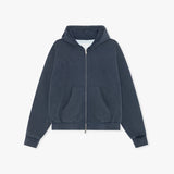 VINTAGE GYM ZIP HOODIE WASHED BLUE