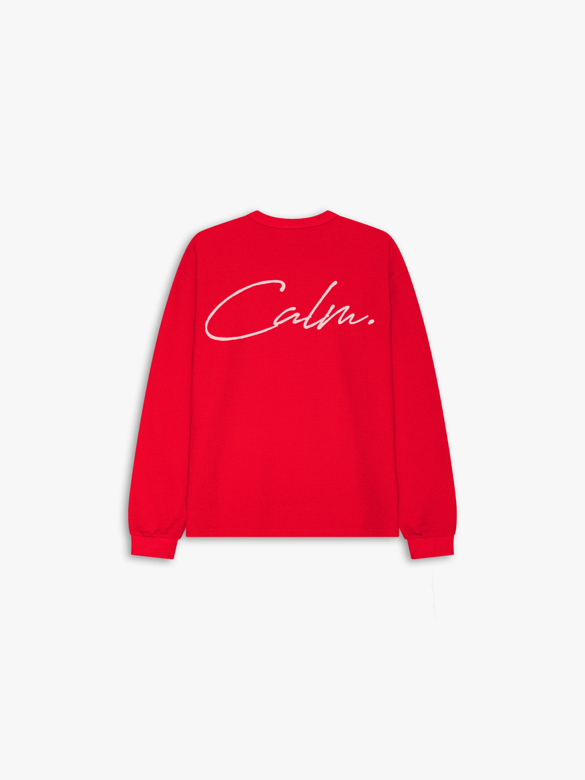 Red waffle long sleeve, alternate product photo
